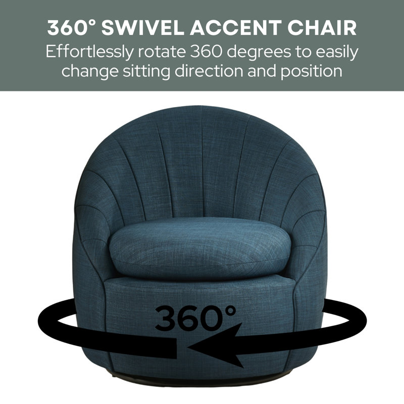 Bodie Swivel Accent Chair, Dark Blue