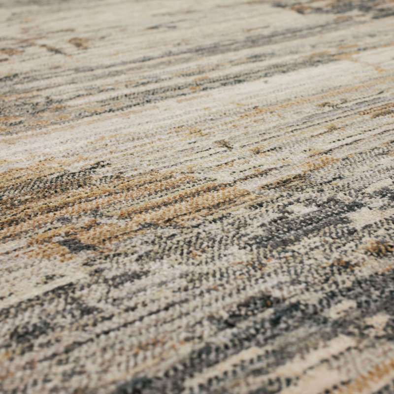 Tapis à motif abstrait en polyester tissé à la machine Belino, 5 pi x 7 pi 10 po