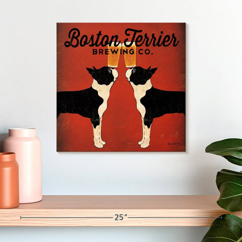 Plaque murale Boston Terrier Brewing Co, H 16 po x l 16 po