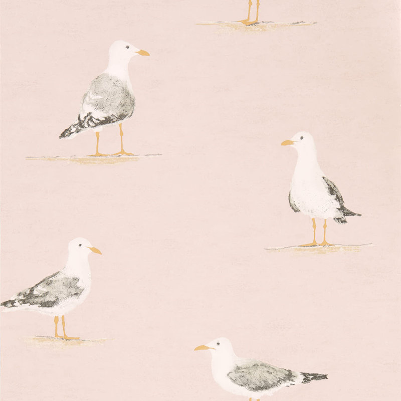 Shore Birds Wallpaper, Blush