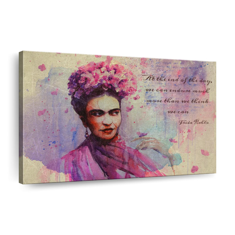Citation de Frida Kahlo's Feminism sur toile, H 20 po x l 30 po x P 1,25 po