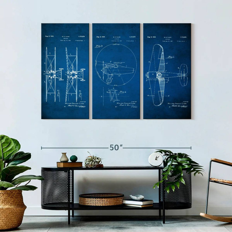 Avion, impression sur toile, H 50 po x l 32 po x P 1,25 po