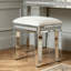 Mikayil Glass Mirrored Accent Stool Diamonds Vanity Stool-609937802