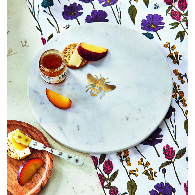 Bee Inlay Marble Serving Board