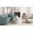 Rustic Gray 42" Round Coffee Table with Sculptural Cylindrical Design-109083867