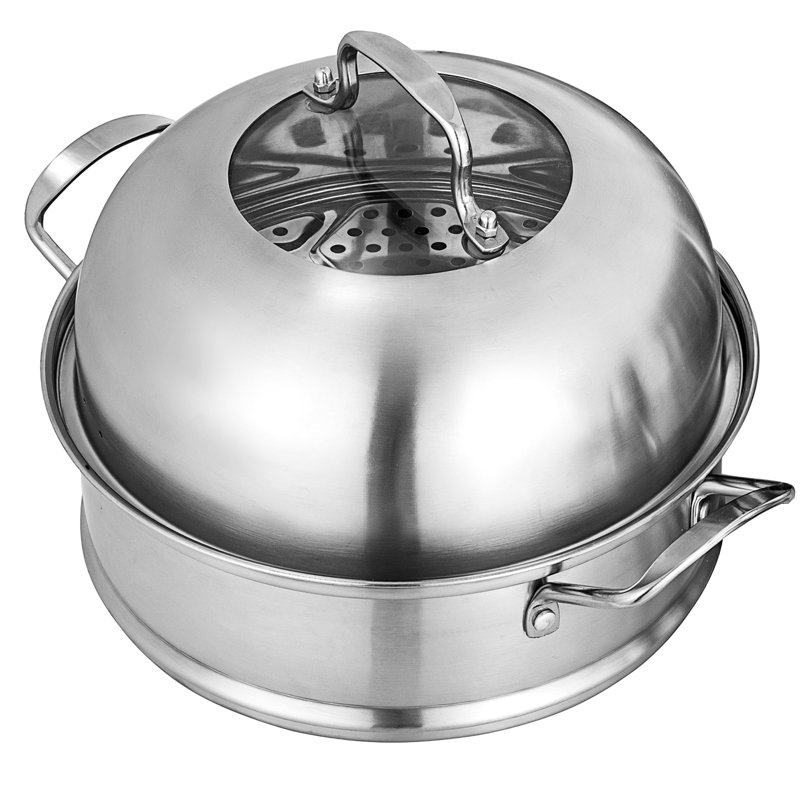 VEVOR 5-Tier Stainless Steel Food Steamer Set with Glass Lid