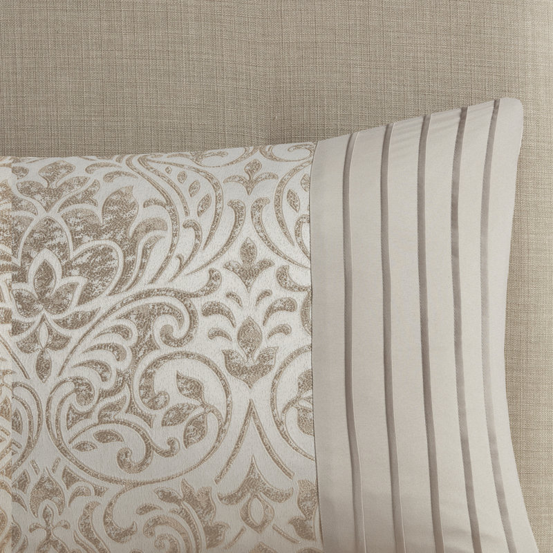 Ensemble d'édredon jacquard en polyester grand format 12 pièces avec draps kaki