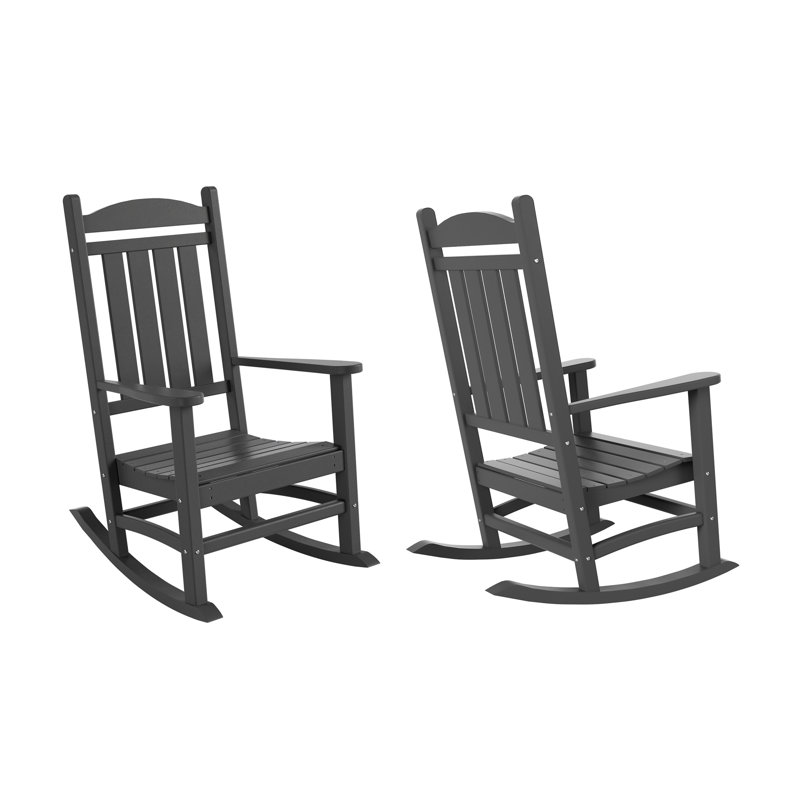 Chaise berçante d'extérieur en plastique Laguna, Gris