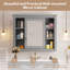 Armoire de rangement murale avec miroir et tablettes ouvertes-1809207744
