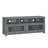 Grey Tv Stand For 65 Inch Tv With Glass Cabinet & Cord Management