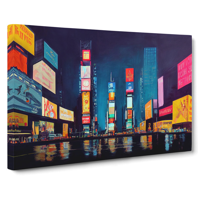 XXX-H1022-WF-6414X New York City Times Square Vol.5 - Wrapped Canvas Print, 35cm H x 50cm W x 3cm D