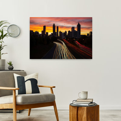 Downtown Atlanta Skyline from the Jackson Street Bridge Atlanta Georgia USA 1 Piece Wrapped Canvas Wall Art