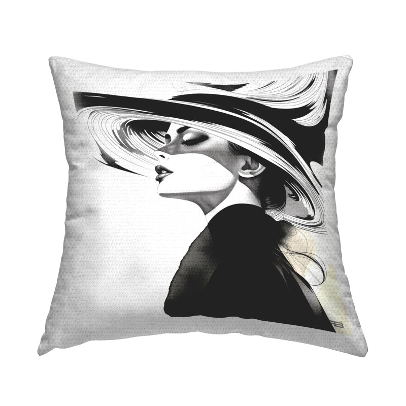 Modish Glam Woman Outdoor Printed Pillow by RB