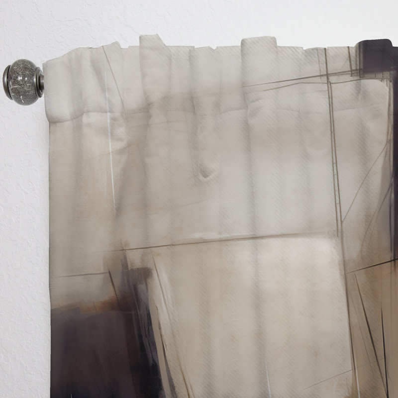 Darlene - Peinture de formes abstraites IV - Rideau en velours moderne - obscurcissant - 1 panneau, L 52 po x L 90 po