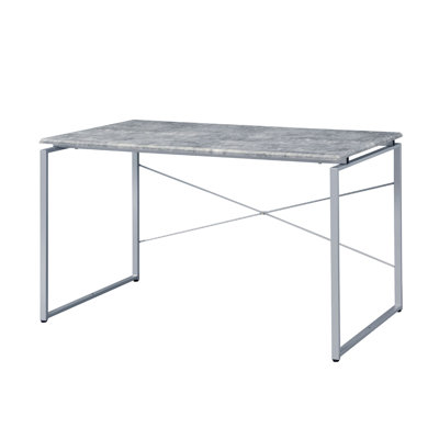 Top Rectangular Writing Desk, Silver