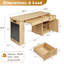 Bureau cannelé moderne de 55 po avec armoire de rangement et tiroirs (tabourets non inclus)-1998626898