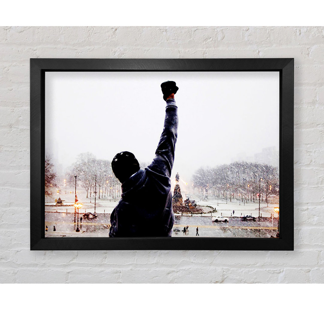 Rocky Balboa auf der Treppe - Einzelner Bilderrahmen Kunstdrucke