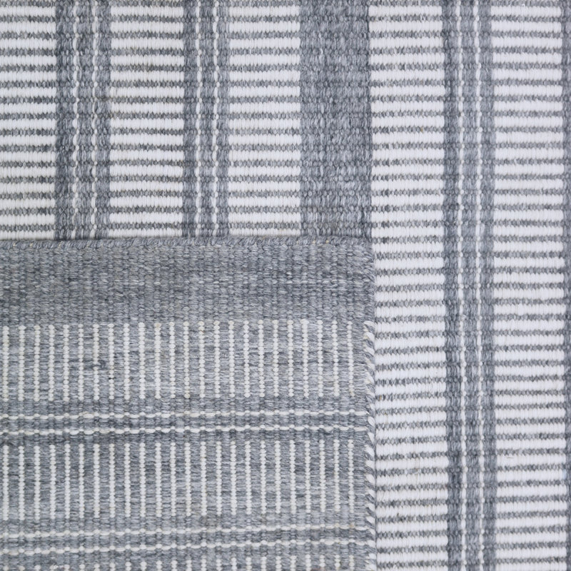 Pebble Striped Area Rug in Blue Gray, Runner 2'6" x 12'