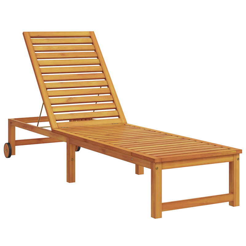 vidaXL Sun Lounger Reclining Oil Natural Outdoor Furniture Garden Seating Deck