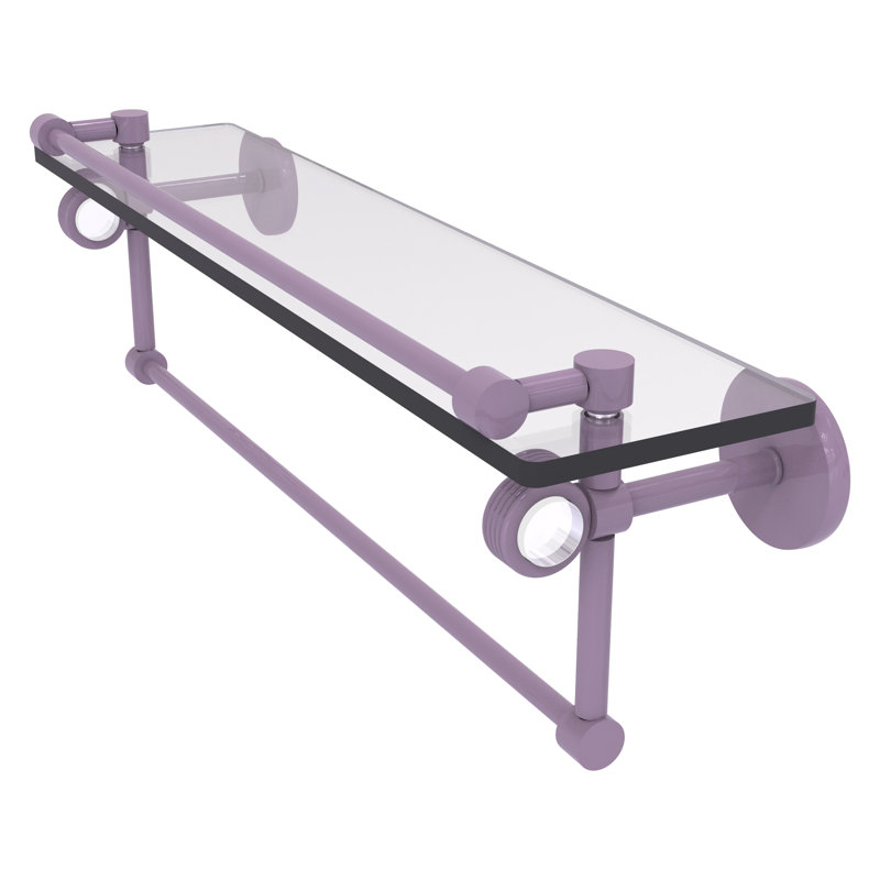 Tablette flottante avec barre à serviettes Clearview, H 6,7 po x l 22 po x P 5,8 po, Lavande