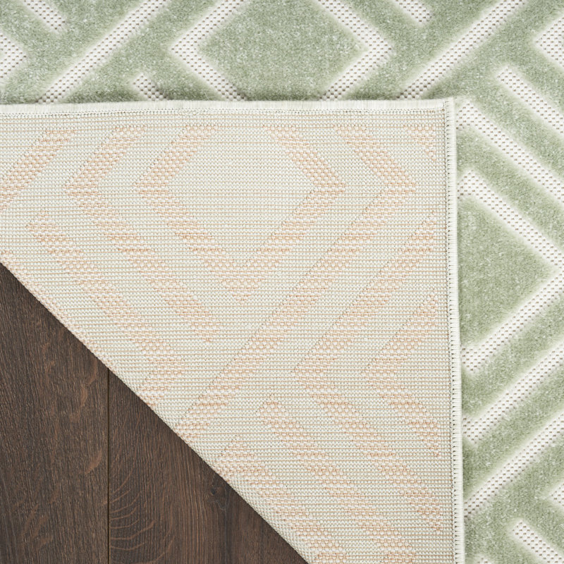 Tapis d'intérieur moderne Ebern Designs Garp Green, Rectangle 6 pi 7 po x 9 pi 2 po