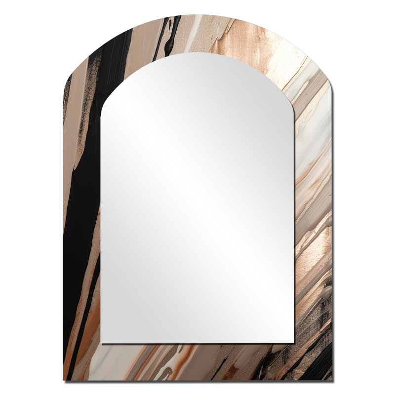 Rosegold embrassant l'essence des lignes V - miroir mural moderne, 34 po x 25 po
