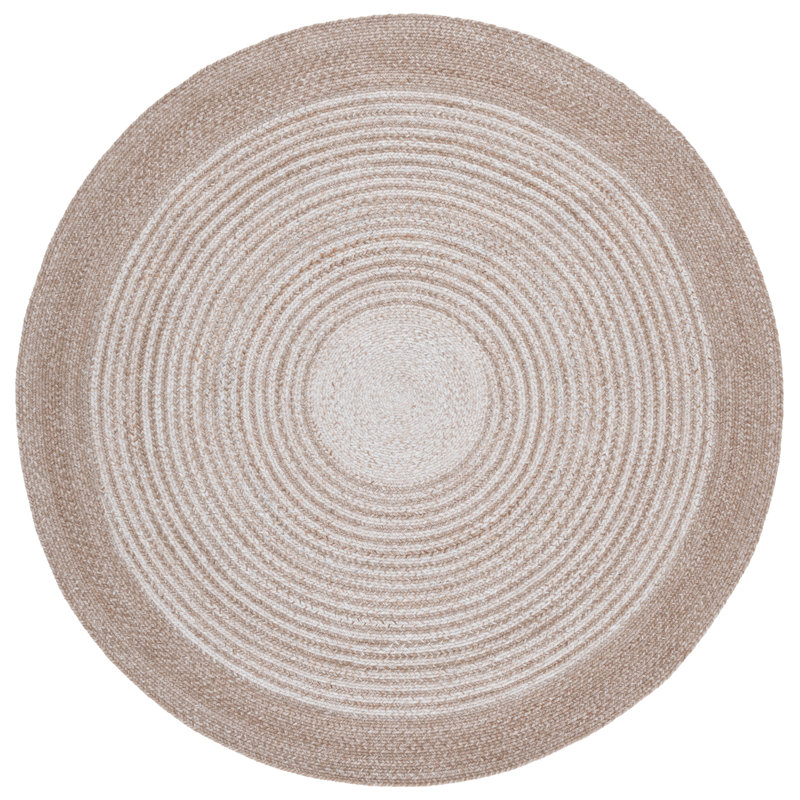 Braided 809 Hand Woven Pet Yarn Pile Geometric Rug, Round 5'