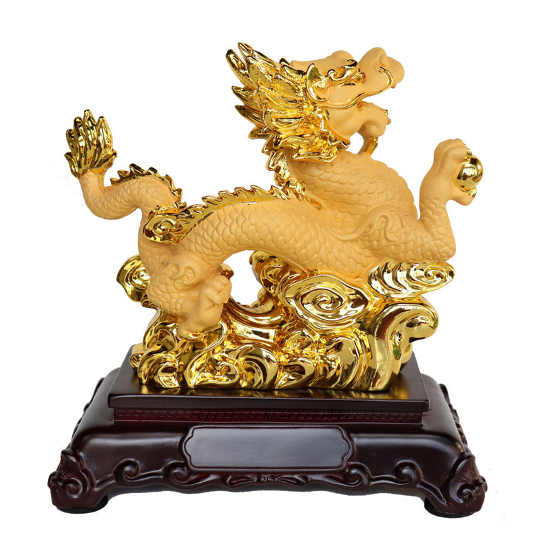 Figurine dragon chinois avec boule de dragon