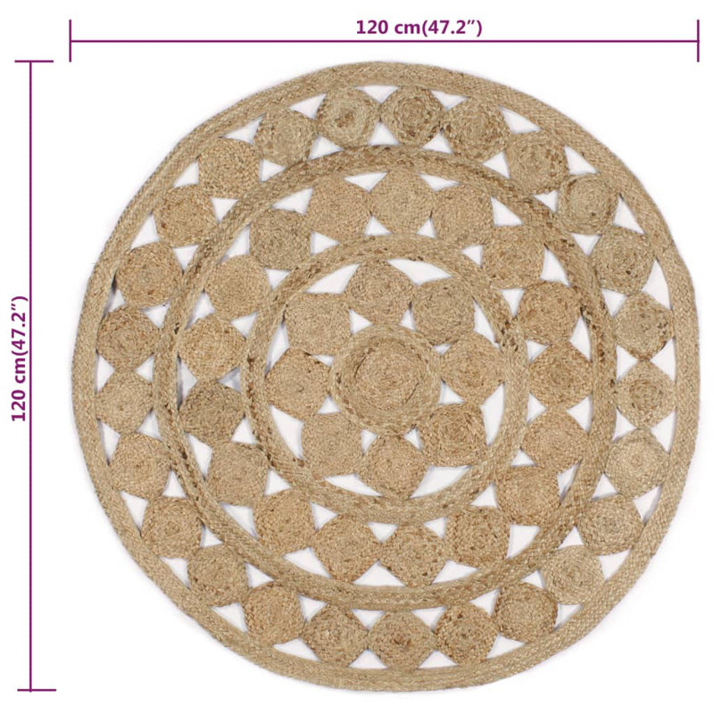 Round Bouvet Solid Colour Shag Area Rug, Round 120cm