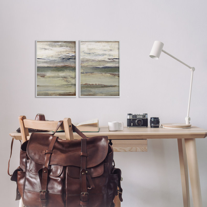 «Earth's Layers», ensemble de 2 giclées encadrées abstraites neutres, design par Lanie Loreth, Estampe numérique Farmhouse