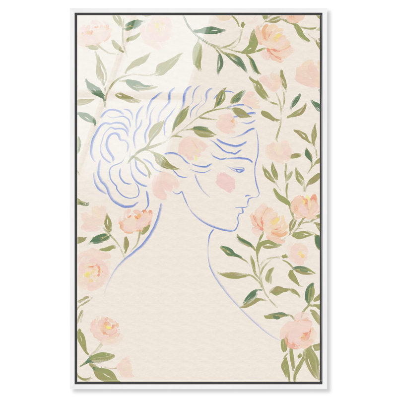 Blooming Hera Print by Oliver Gal, 16"H x 11"W, White Floater Frame