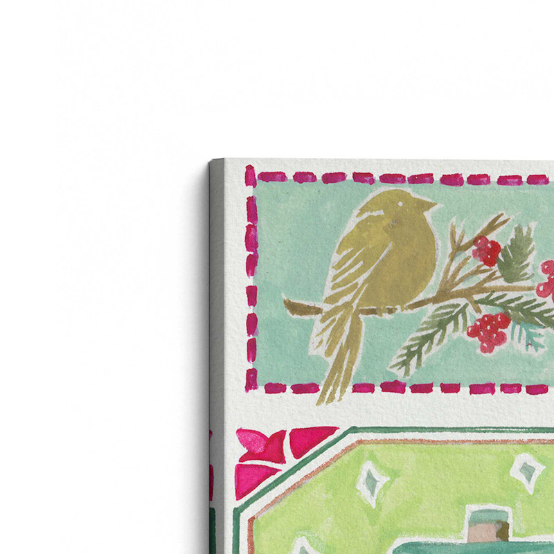 «Christmas Patchwork I» par Melissa Wang, reproduction d'art sur toile, H 30 po x l 30 po