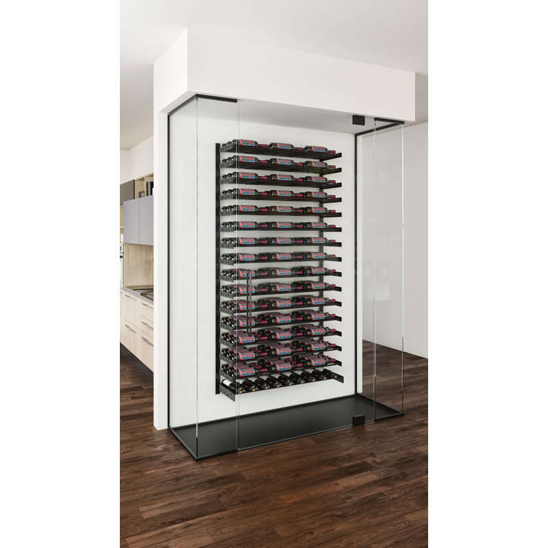 Support à vin industriel en liège et noir mat 9 bouteilles Abbie-Marie - H 5 po x l 41 po, 9 Wine Bottles