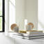Geometric 6" Travertine & Marble Bookends Set