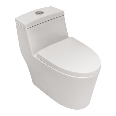 Toilette en céramique une pièce, double chasse avec siège à fermeture en douceur