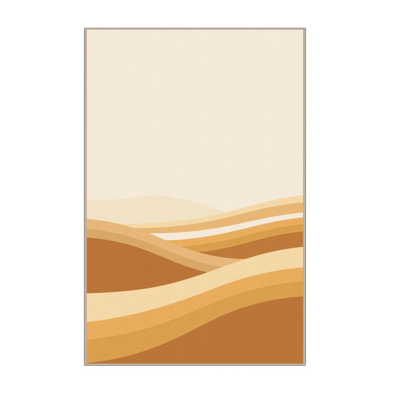 Machine Washable Parez Atacama Desert Chile Minimalist Rug in Beige – Beige Binding, 5x8