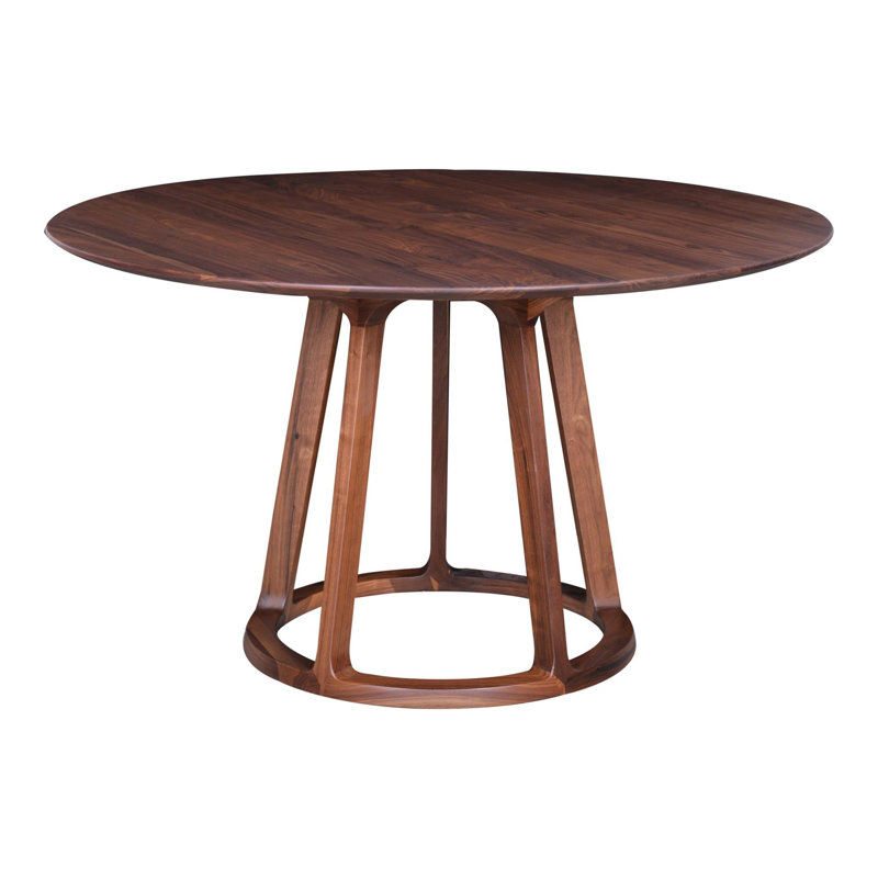 Round Dining Table with Solid Walnut Construction