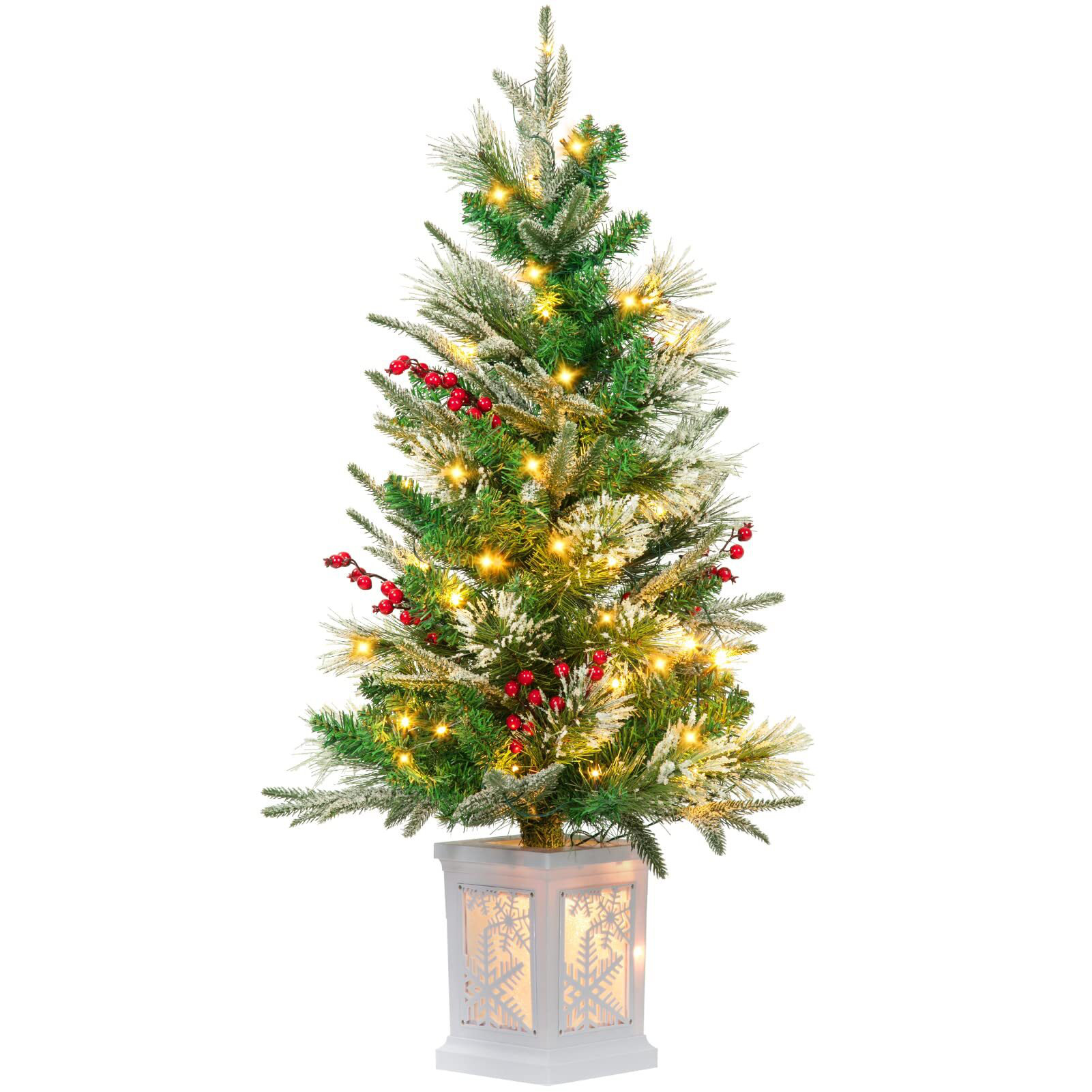The Holiday Aisle® 3' Lighted Artificial Pine Christmas Tree - Stand ...