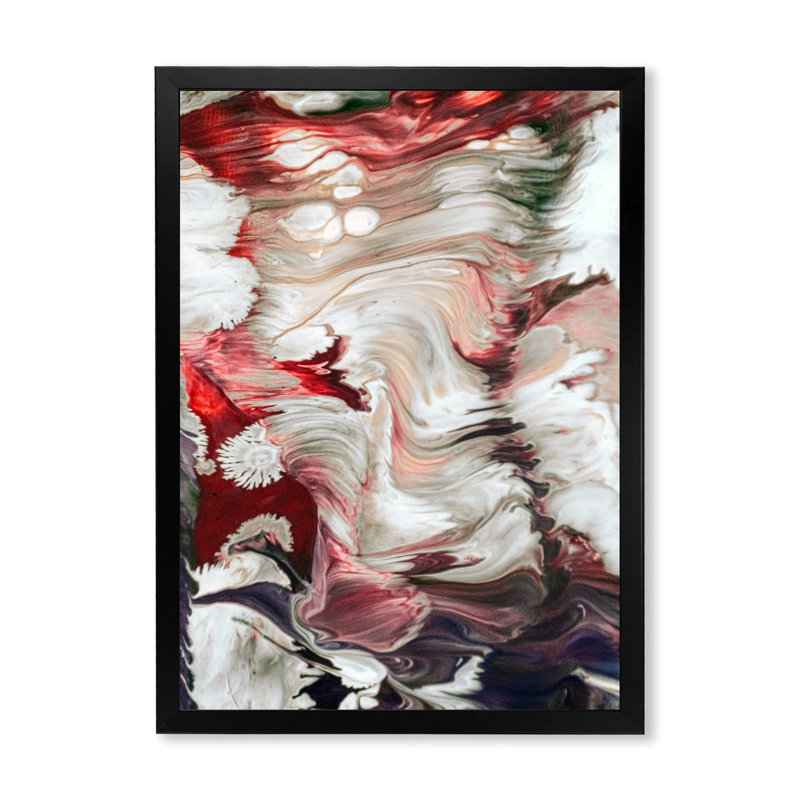 «Beautiful Mixed Abstract Fluid III», décoration murale moderne en toile, Cadre photo noir, H 20 po x l 12 po x P 1 po