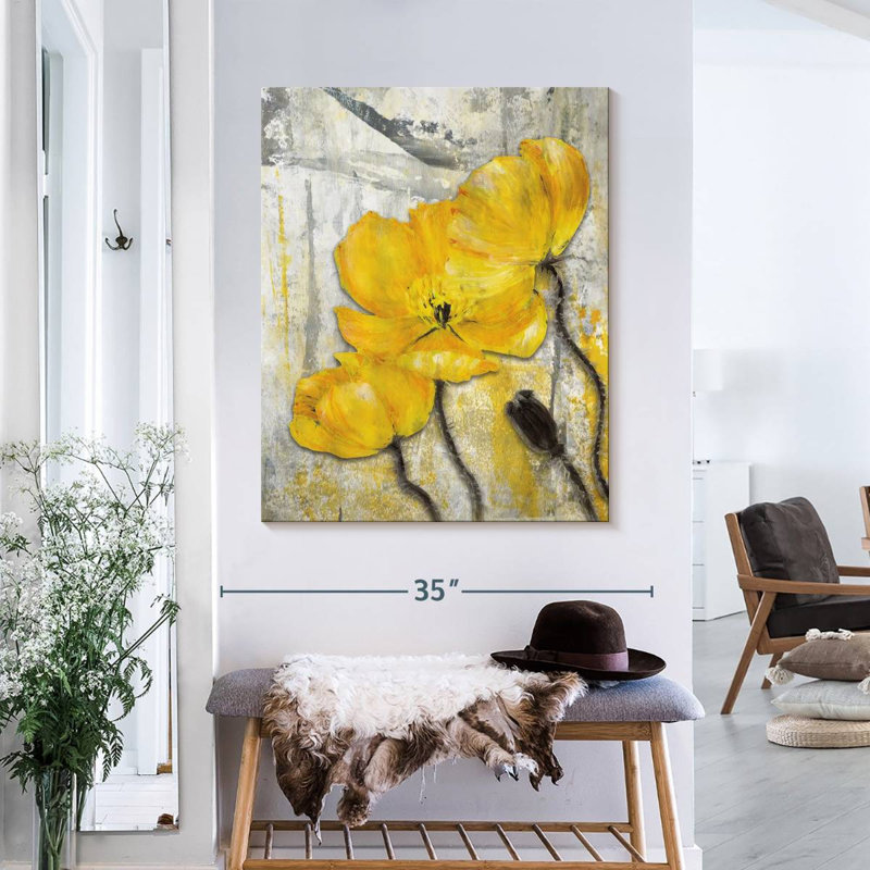 California Poppies - impression sur toile tendue, H 35 po x l 28 po x P 1,25 po