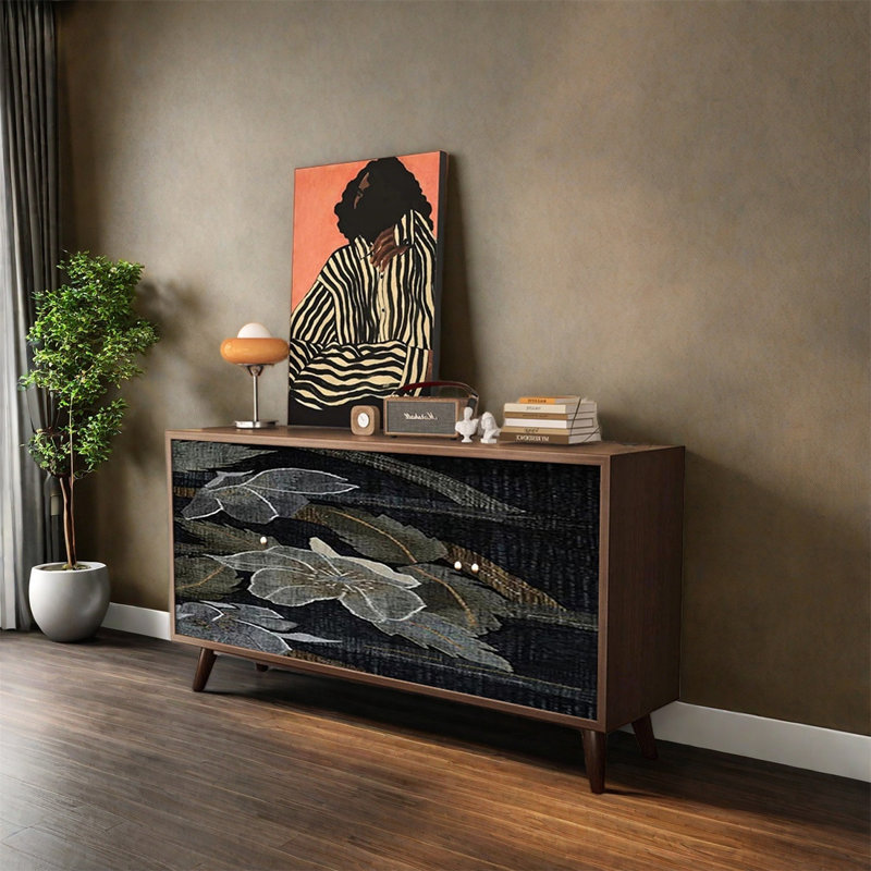 Buffet avec cadre en noyer et espace de rangement