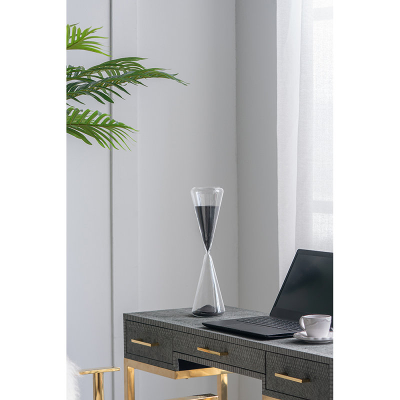 Sablier triangulaire 4,5 x 4,5 x 15,5 po, 90 minutes, sable noir