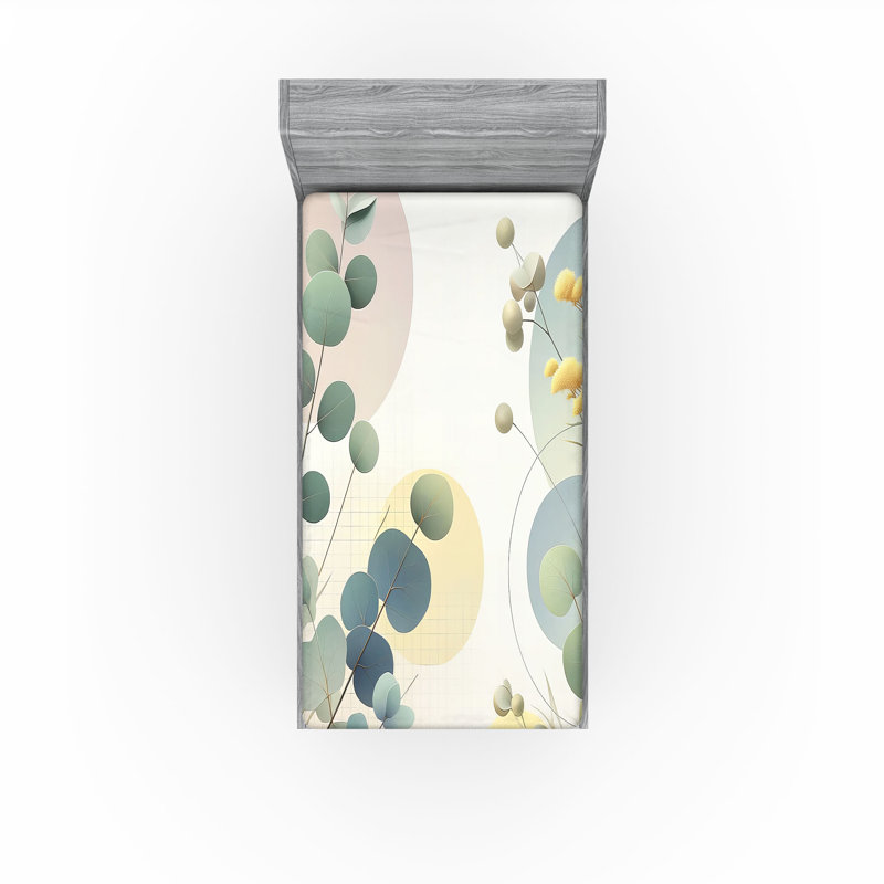 Microfiber Floral Fitted Sheet, Twin Fitted Sheet