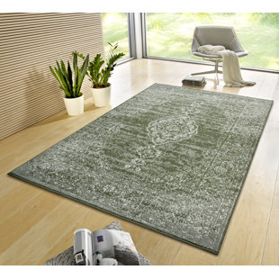 Designer velor rug Mridional green