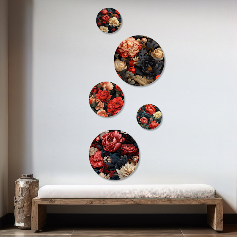 Juliana - Ensemble de 5 reproductions d'art floral
