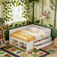 Lit de jour double avec tiroirs et tablettes-225284990