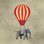 Éléphant avec montgolfière - Peinture