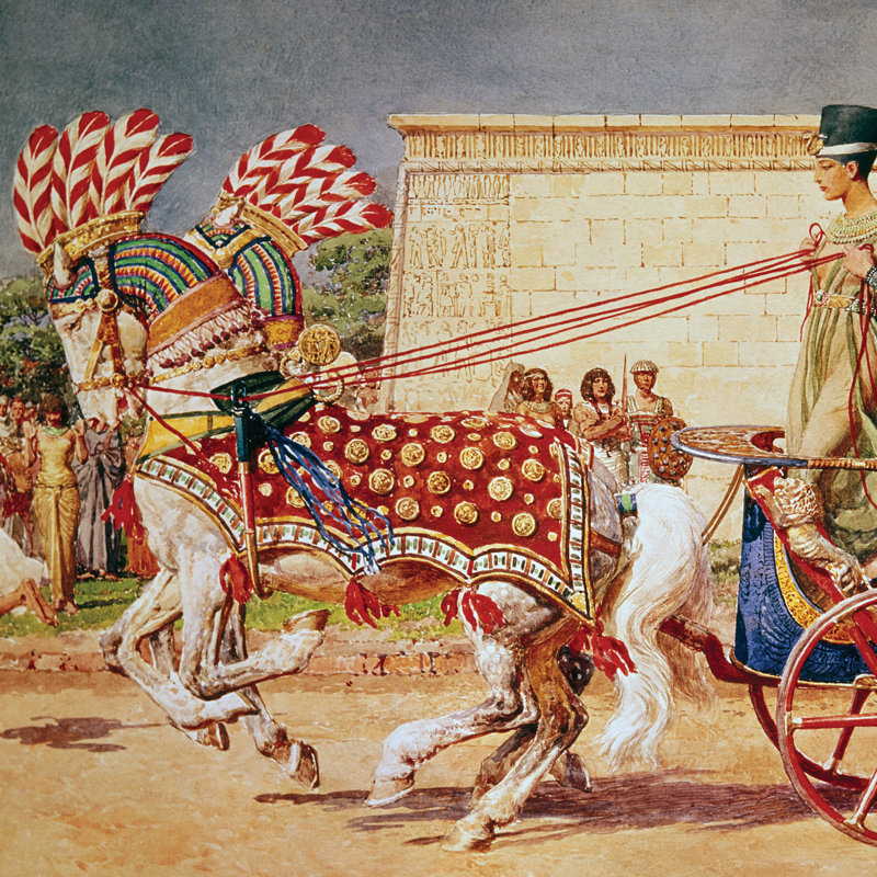 Nefertiti In Her Royal Chariot, 1930 Print by Fortunino Matania, 23.5" H x 31.5" W x 1.75" D