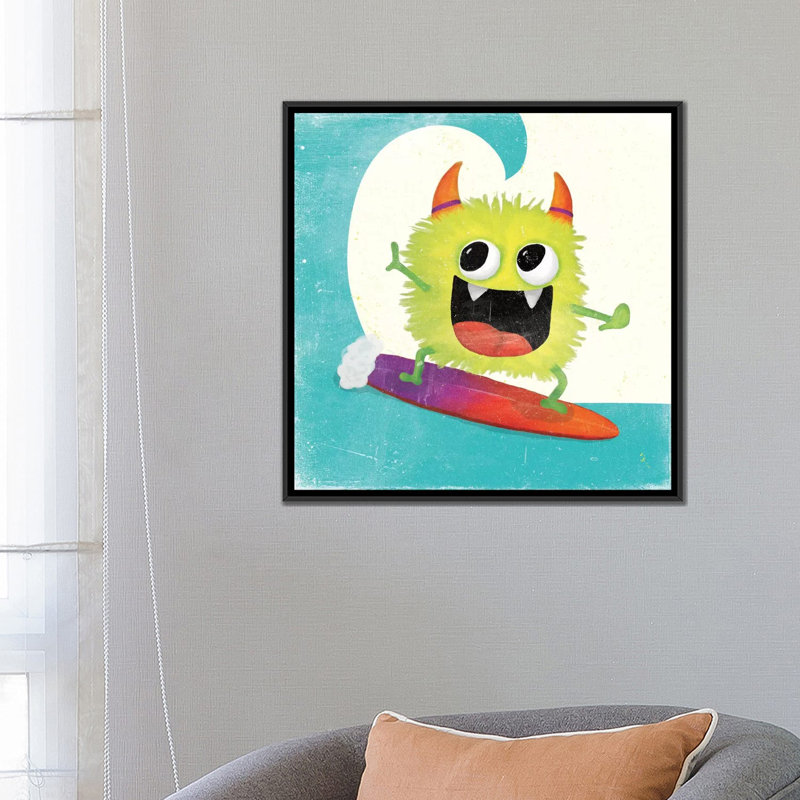 « xtreme monstres iii », impression sur toile, H 37 po x l 37 po x P 1,5 po, Toile avec cadre noir, Pas de tapis