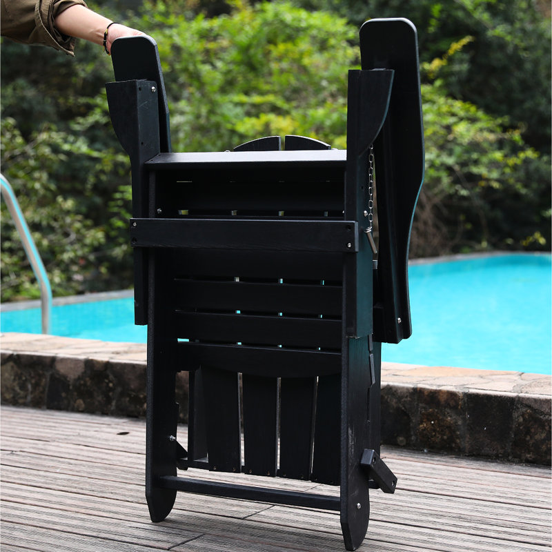 Fauteuil, noir, avec deux porte-gobelets et un support pour téléphone, support pour l'extérieur résistant aux intempéries de 380 livres, nécessitant peu d'entretien, supports pliables de conception confortable, idéal pour la détente dans un foyer, entretien